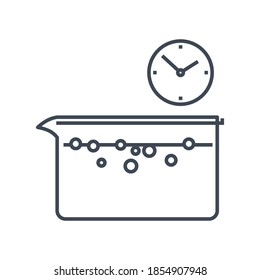 Thin line icon chemical laboratory equipment, beverages and food, medical industry, boiling, fermentation