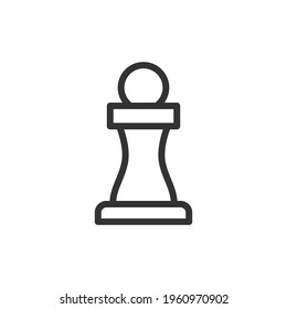 Thin line icon of chess. Vector outline sign for UI, web and app. Concept design of chess icon. Isolated on a white background.