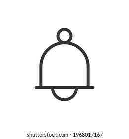 Thin line icon of christmas bell. Vector outline sign for UI, web and app. Concept design of christmas bell icon. Isolated on a white background.