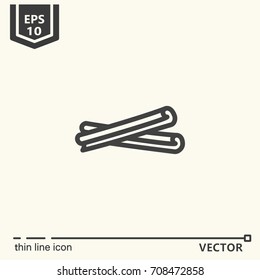 Thin line icon - cinnamon. EPS 10 Isolated object