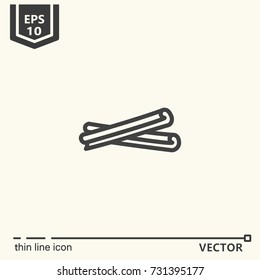 Thin line icon - cinnamon. EPS 10 Isolated object