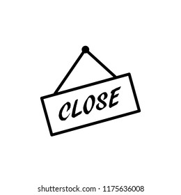 Thin line icon of Close door sign. Editable vector stroke 64x64 Pixel.