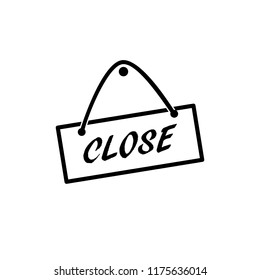 Thin line icon of Close door sign. Editable vector stroke 64x64 Pixel.