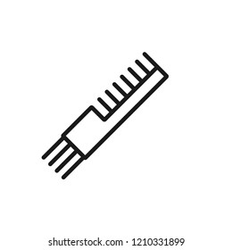 Thin line icon of comb, tool, barber. Editable vector stroke 64x64 Pixel.