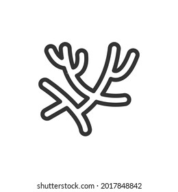 Dünne Linie Symbol der Korallen. Vektorgrafik-Zeichen für Benutzeroberfläche, Web und App. Konzept Design der Korallen-Symbol. Einzeln auf weißem Hintergrund.