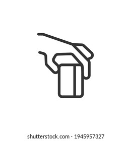 Thin line icon of credit card. Vector outline sign for UI, web and app. credit card icon concept design. Isolated on a white background.