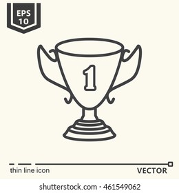 Thin line icon - cup winner. EPS 10. Isolated object.