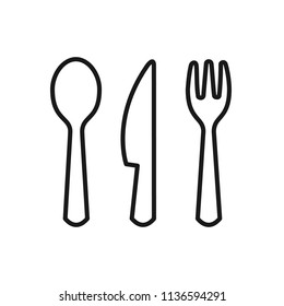 Thin line icon of cutlery, restaurant, fork and spoon. Editable vector stroke 64x64 Pixel.