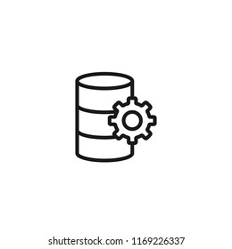 Thin line icon of data, storage, database. Editable vector stroke 64x64 Pixel. 