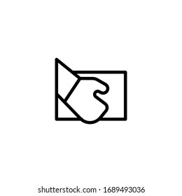 Thin line icon  Delivered Box Verification icon, Pictogram flat outline design for apps , Isolated on white background, Vector illustration, editable stroke, pixel perfect