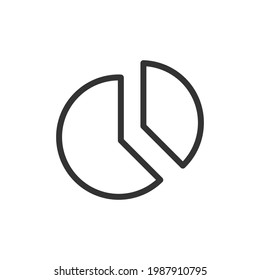 Dünne Linie Symbol des Diagramms. Vektorgrafik-Zeichen für Benutzeroberfläche, Web und App. Konzeption des Diagramms. Einzeln auf weißem Hintergrund.