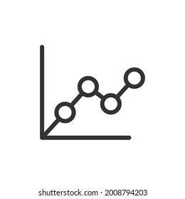 Thin line icon of diagram. Vector outline sign for UI, web and app. Concept design of diagram icon. Isolated on a white background.