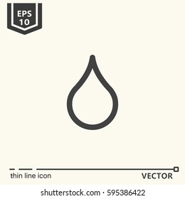 Thin line icon - drop. EPS 10. Isolated object
