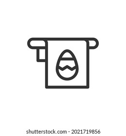 Thin line icon of easter. Vector outline sign for UI, web and app. Concept design of easter icon. Isolated on a white background.