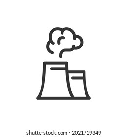 Thin line icon of energy. Vector outline sign for UI, web and app. Concept design of energy icon. Isolated on a white background.