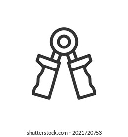 Thin line icon of expander. Vector outline sign for UI, web and app. Concept design of expander icon. Isolated on a white background.
