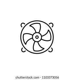 Thin line icon of fan. Editable vector stroke 64x64 Pixel.