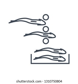 thin line icon fish processing, sorting fish