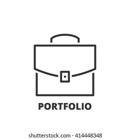 Thin line icon. Flat symbol about business. Portfolio