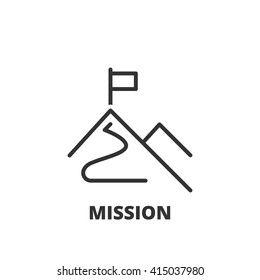 Thin Line Icon. Flat Symbol About Business. Mission