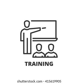 Thin line icon. Flat symbol about business. training