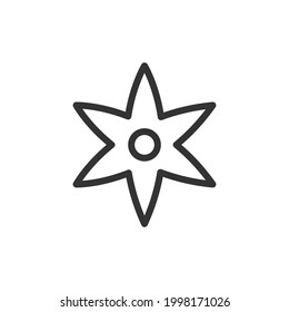 Thin line icon of flower. Vector outline sign for UI, web and app. Concept design of flower icon. Isolated on a white background.