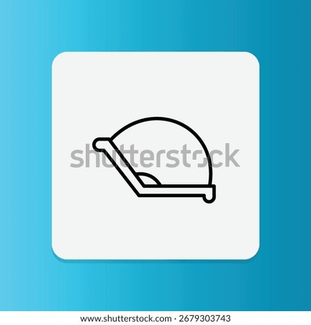 Thin line icon of a foldable seat