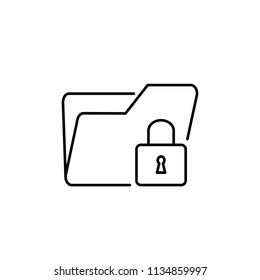 Thin line icon of folder, document, data, file. Editable vector stroke 64x64 pixel.
