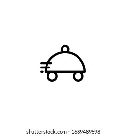 Thin line icon food delivery icon vector, Pictogram flat outline design for apps , Isolated on white background, Vector illustration, editable stroke, 48x48 pixel perfect