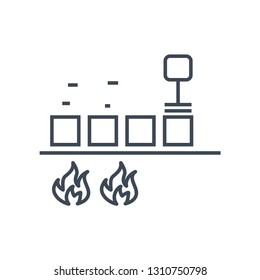 thin line icon food processing plant, canned food