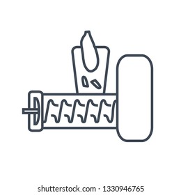 thin line icon food processing plant, meat grinder