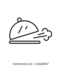 Thin line icon of food service, restaurant. Editable vector stroke 64x64 Pixel.