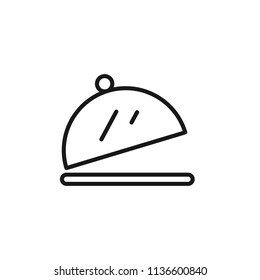Thin line icon of food service, restaurant. Editable vector stroke 64x64 Pixel.