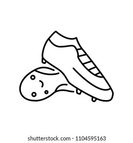 Thin line icon of football shoes. Editable vector stroke 64x64 Pixel.