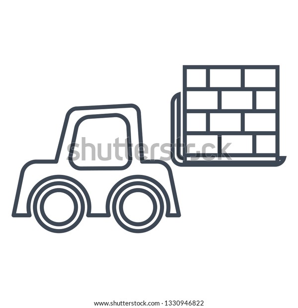 thin line\
icon forklift loader, pallet stacker\
truck