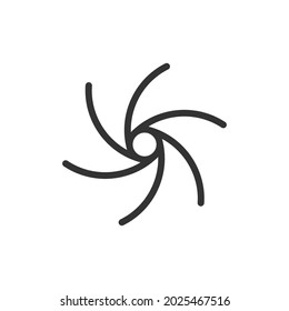 Thin line icon of galaxy. Vector outline sign for UI, web and app. Concept design of galaxy icon. Isolated on a white background.