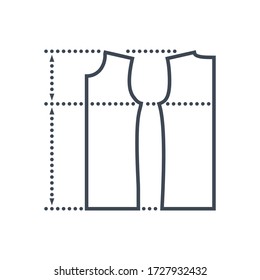 Thin line icon garment industry, sewing clothes pattern
