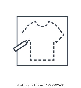 Thin line icon garment industry, sewing clothes pattern