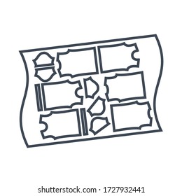 Thin line icon garment industry, sewing clothes pattern