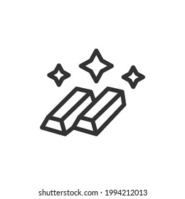 Dünne Linie Symbol aus Gold. Vektorgrafik-Zeichen für Benutzeroberfläche, Web und App. Konzeption des Goldbildes. Einzeln auf weißem Hintergrund.