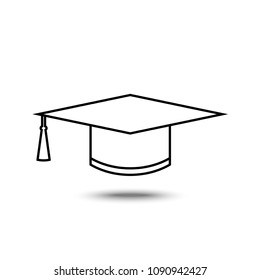 thin line icon for Graduation cap,Education,vector illustration