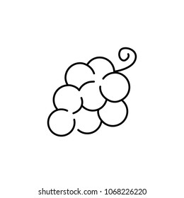 Thin line icon of grapes fruit. Editable vector stroke 100x100 Pixel Perfect.