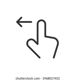 Icono de línea delgada de gesto de mano. Signo de contorno vectorial para interfaz de usuario, web y aplicación. Diseño conceptual del icono de gesto manual. Aislado sobre un fondo blanco.