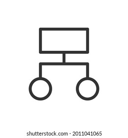 Thin line icon of hierarchy. Vector outline sign for UI, web and app. Concept design of hierarchy icon. Isolated on a white background.