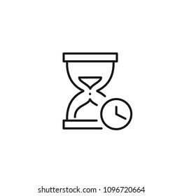 Thin line icon of hourglass, time, hour. Editable vector stroke 46x46 Pixel.