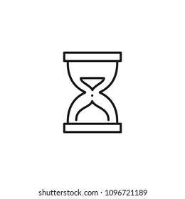 Thin Line Icon Of Hourglass, Time, Hour. Editable Vector Stroke 46x46 Pixel.