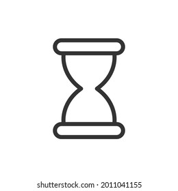 Icono de línea delgada del reloj de arena. Signo de contorno vectorial para interfaz de usuario, web y aplicación. Diseño conceptual del icono de vidrio de color. Aislado sobre un fondo blanco.