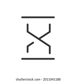 Thin line icon of hourglass. Vector outline sign for UI, web and app. Concept design of hourglass icon. Isolated on a white background.