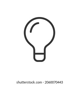 Thin line icon of idea. Vector outline sign for UI, web and app. Concept design of idea icon. Isolated on a white background.