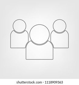 Thin line icon illustration design Partners. Teamwork success and Community. 